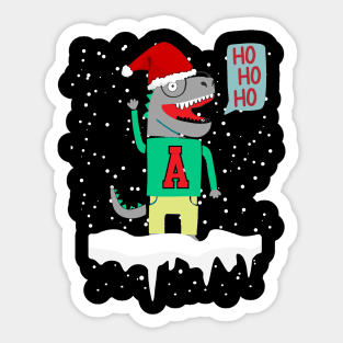 Christmas Dinosaur Ho Ho Ho Sticker